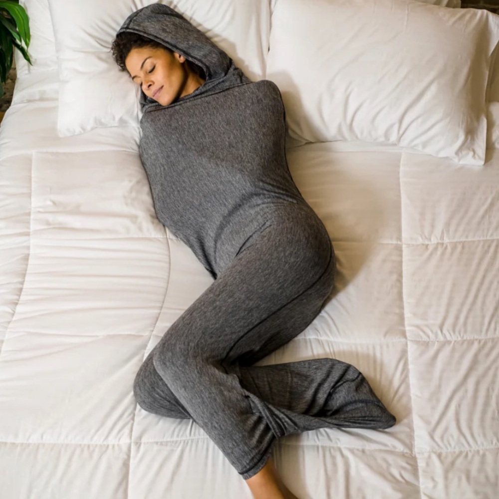 Cozy Gray Hooded Blanket Throw